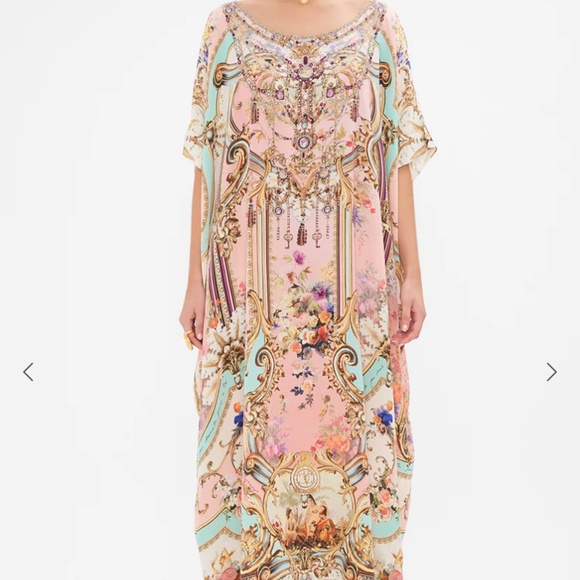 Camilla “letters from the pink room” round neck kaftan